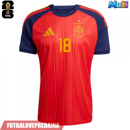 Lacne Muži Futbalové dres Španielsko Martin Zubimendi #18 MS 2026 Krátky Rukáv - Domáci